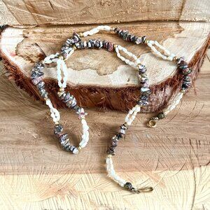 Handmade Pearl & Stone Necklace